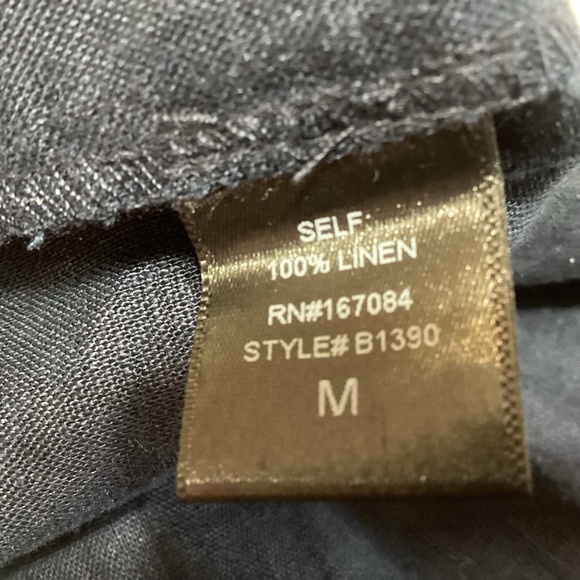 NEW Tuckernuck Wide-Leg 100% Linen Lydia Pants Size M Navy Coastal Preppy Beachy - Picture 10 of 11